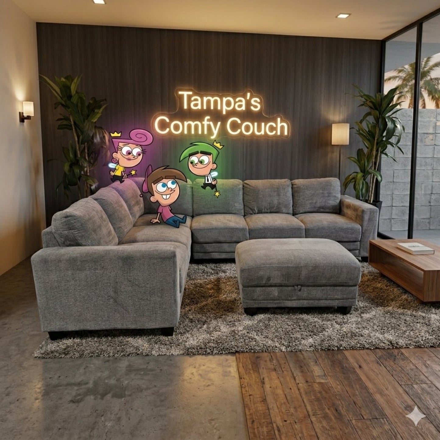 🛋️ Charcoal Sectional & Ottoman w Storage (Delivery Available!! )