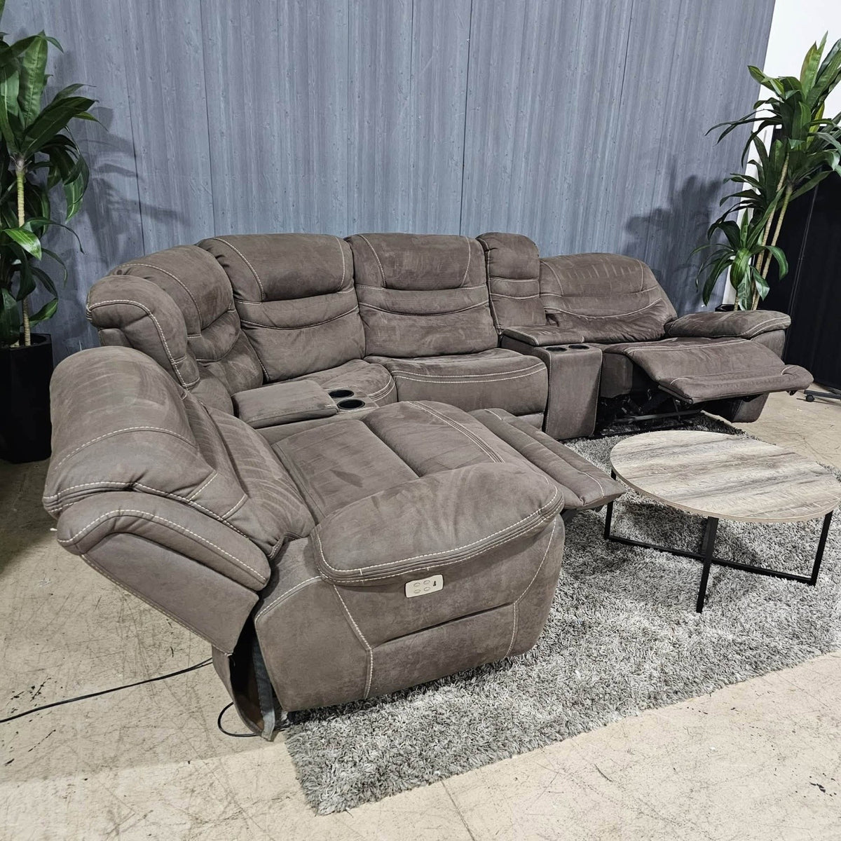 Brown Microsuede Reclining Sectional (Delivery Available!! )