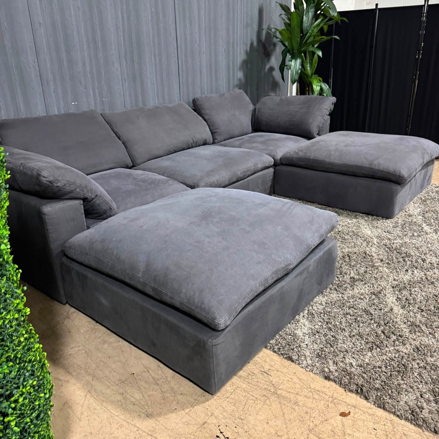 RH- Gray Linen Restoration Hardware Original Cloud Couch (5pc) | Luxe (Delivery Available!! )