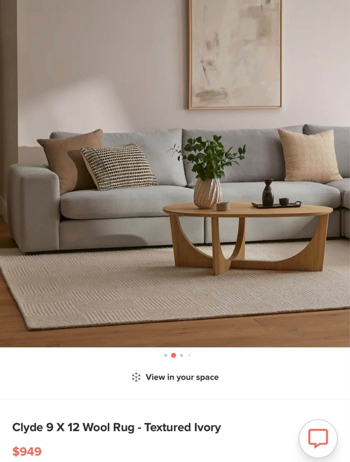 Article Clyde 9x12 Wool Rug | Textured Ivory | Brand New (Delivery Available!! )