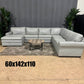 🛋️ Gray Havertys Leather Ushaped Sectional Sofa (Delivery Available!! )