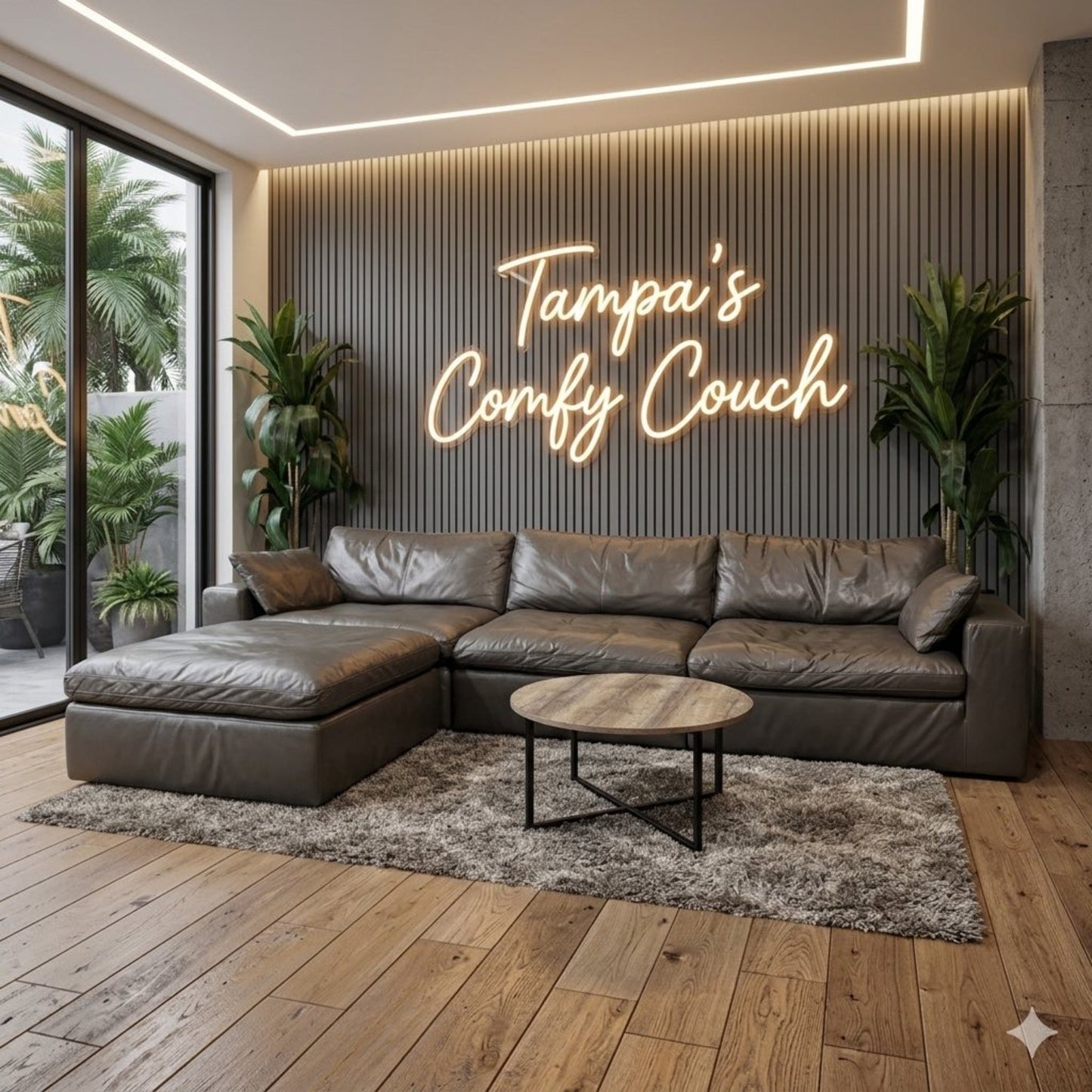 🛋️ Gray Leather Modular Sofa w Ottoman (Delivery Available!! )