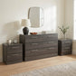 Dresser + 2 Nightstands Bedroom Set | Gray Wood Finish (Delivery Available!! )