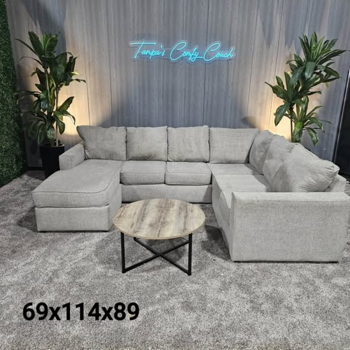 Comfy Gray Ushaped Sectional