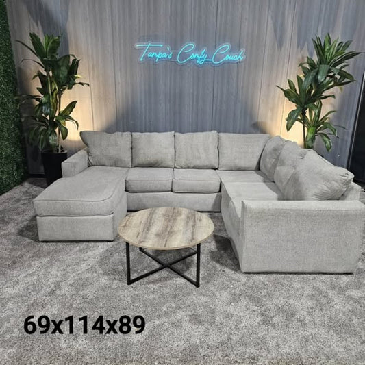 Comfy Gray Ushaped Sectional