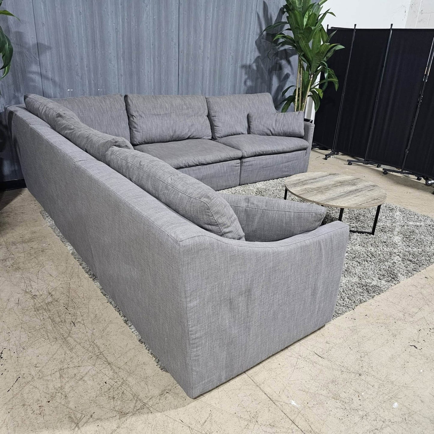 RH - Gray Restoration Hardware Linen Original Cloud Couch (5pc) | Classic Slope Arm (Delivery Available!! )
