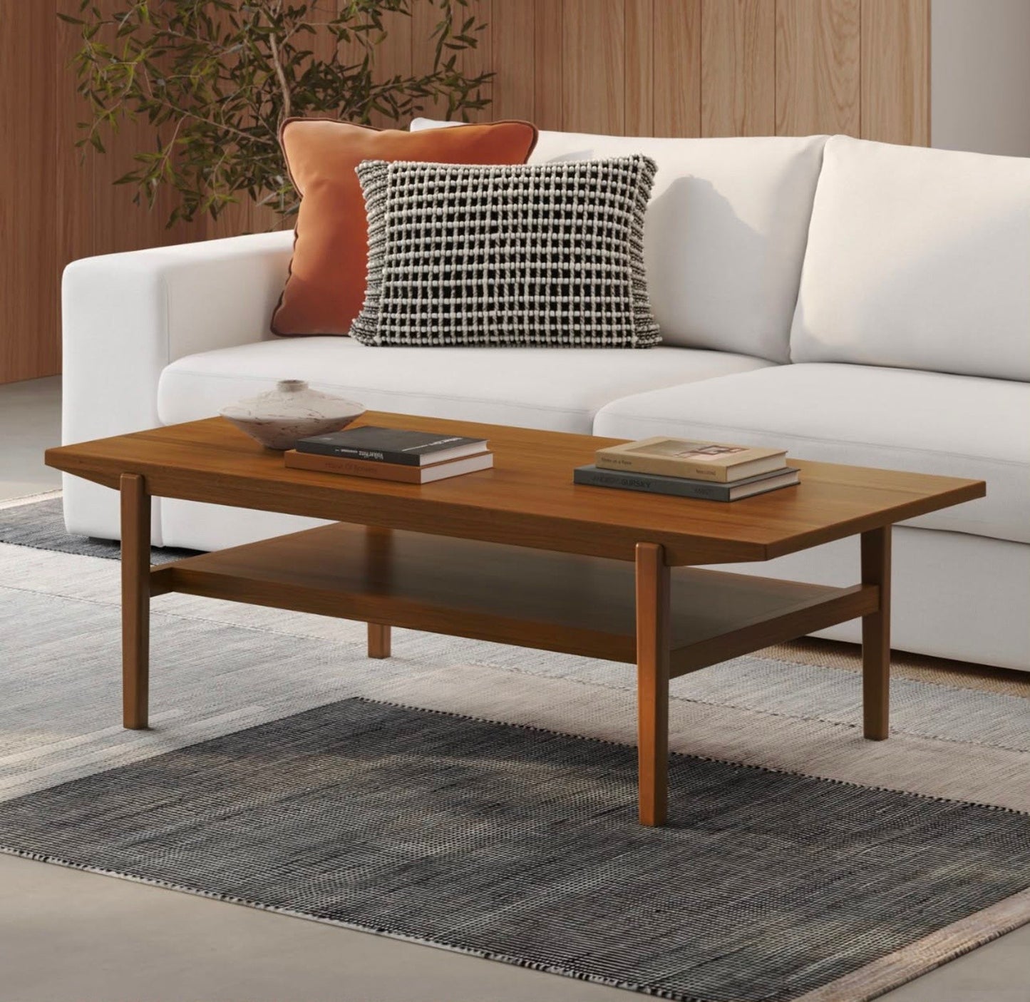 Cooper 51” Rectangular Coffee Table – Walnut | Brand New, No Damage