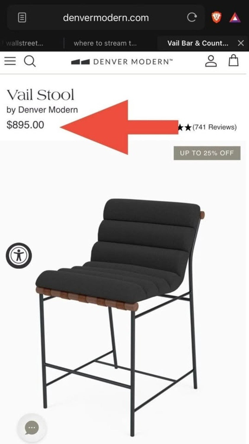 Vail Counter & Bar Stools – Set of 2 | Brand New in Box