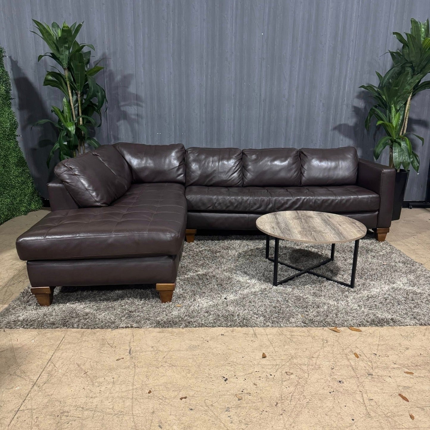 🛋️ Genuine Leather Sectional Sofa (Delivery Available!! )