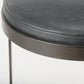 Tyson Backless Suede Counter Stool – Black Leather & Gunmetal Frame | Open Box