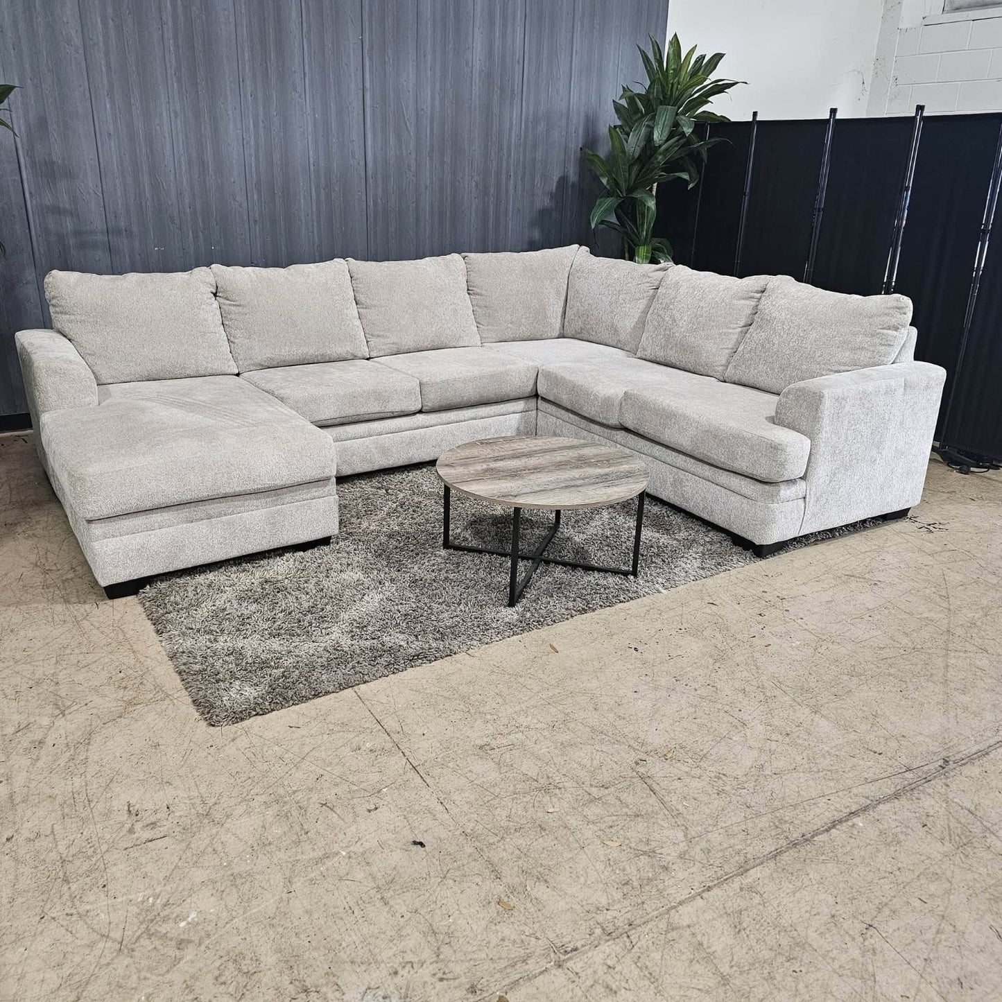 Beige Ushaped Sectional Sofa (Like New )