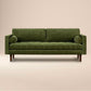 Poly & Bark Napa Velvet Sofa – Distressed Green | Brand New in Box