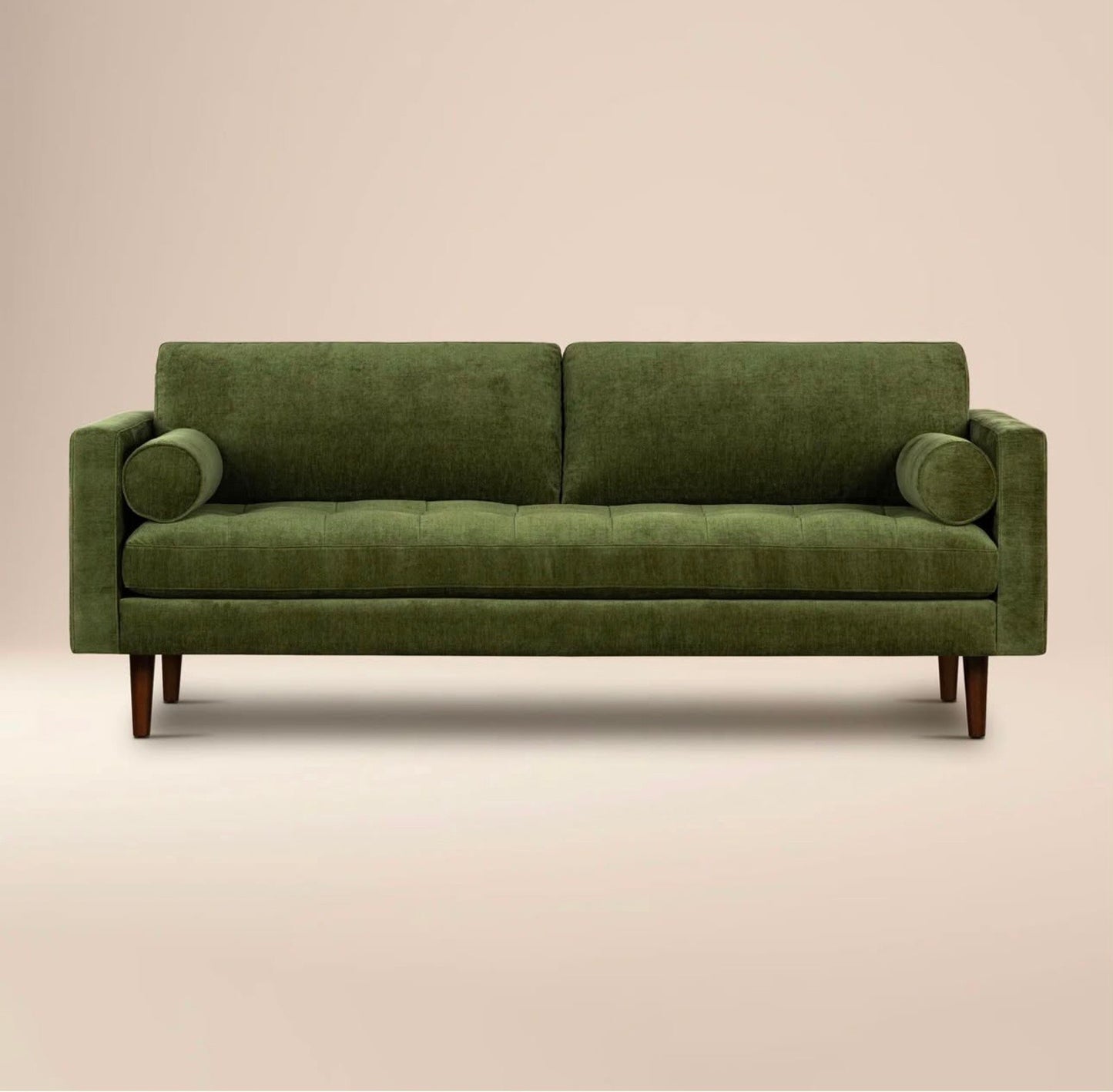 Poly & Bark Napa Velvet Sofa – Distressed Green | Brand New in Box