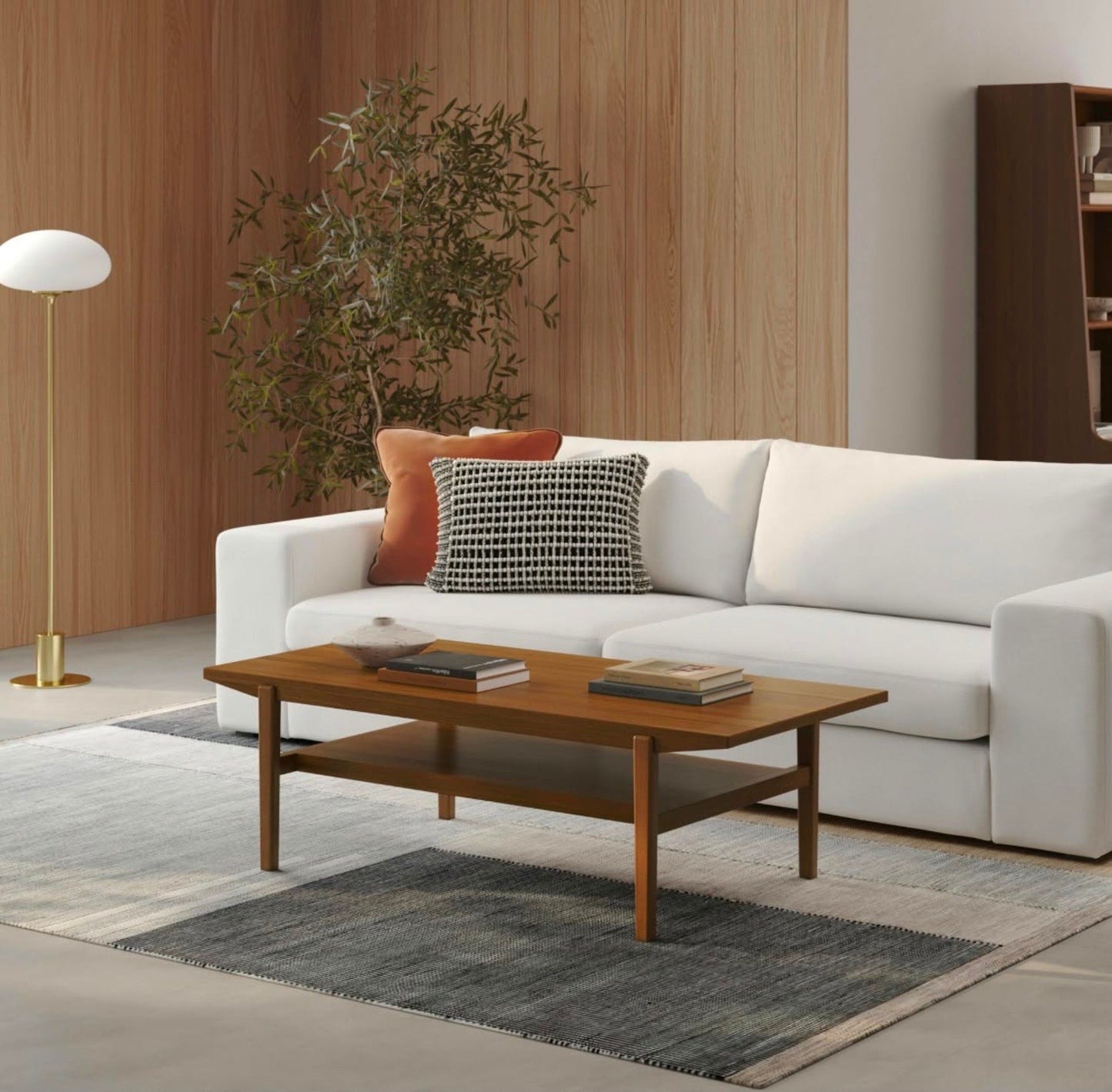 Cooper 51” Rectangular Coffee Table – Walnut | Brand New, No Damage