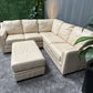 Cream Italian Leather Sectional Sofa (Delivery Available!! )