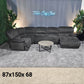 Charcoal Reclining Ushaped Sectional